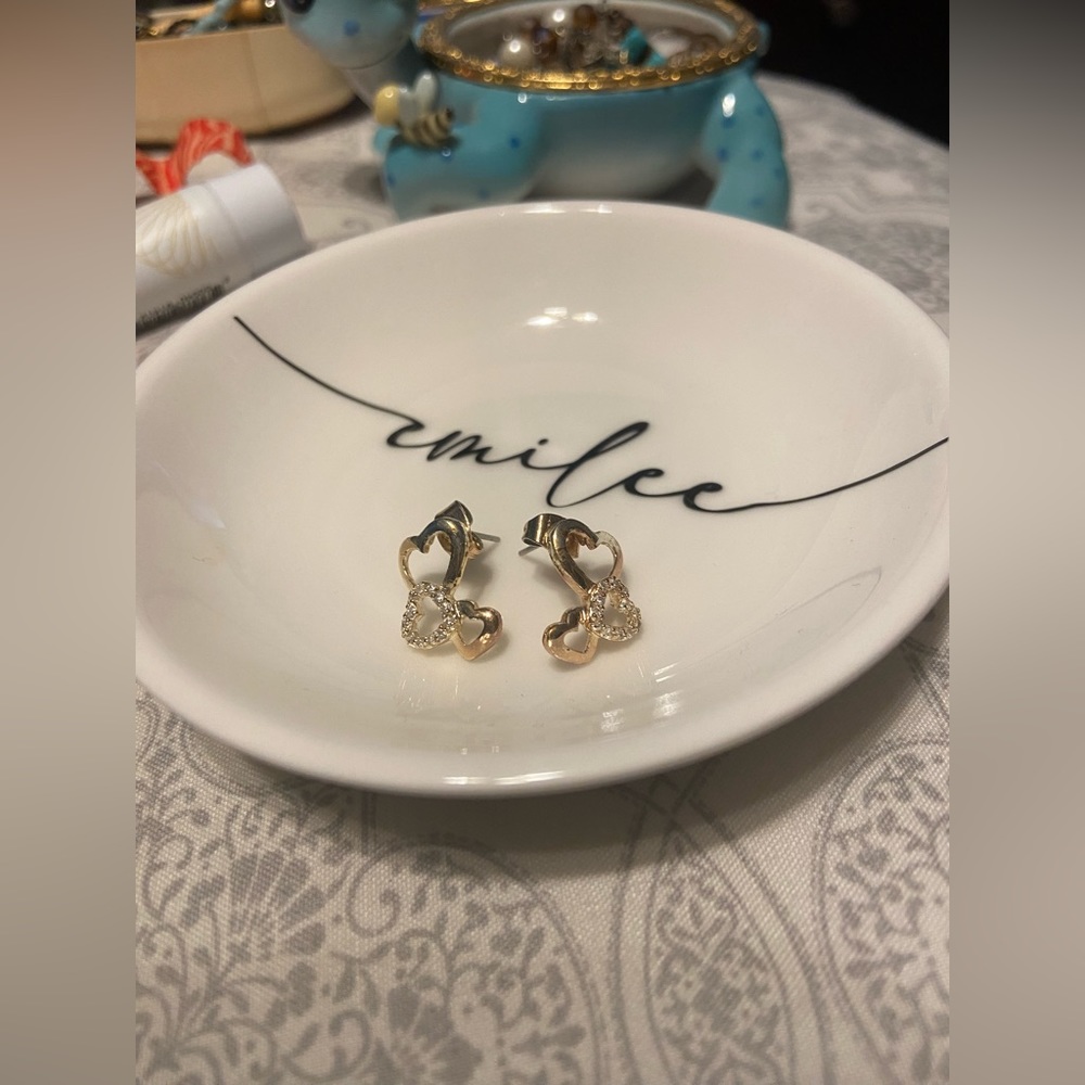 5/$10 | Triple Heart Stud Earrings | Rose Gold & Gold